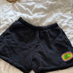 Soulcycle Fleece Shorts with Rainbow Patch